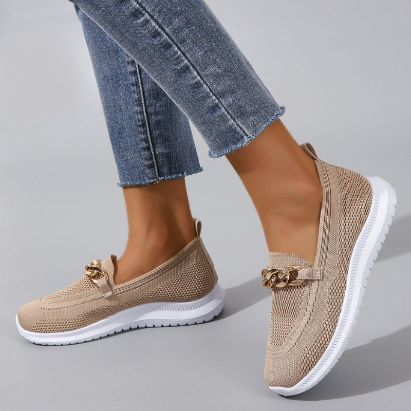 Sienna | White Knit Loafers